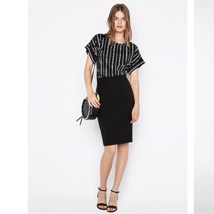 Nice & Sleek, Slightly Textured Midi Pencil Skirt